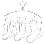 7Pcs 4 Styles Stainless Steel Sock Stretchers, Sock Hanging Hooks, Stainless Steel Color, 155~340x144~390mm(AJEW-UN0003-38A)