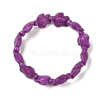 Synthetic Turquoise Tortoise Beaded Stretch Bracelet for Women, Violet, Inner Diameter: 2 inch(5cm)(BJEW-WH0018-16C)