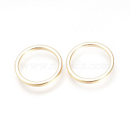 Brass Linking Rings, Nickel Free, Real 18K Gold Plated, Ring, Golden, 15x1mm(KK-Q735-43G)