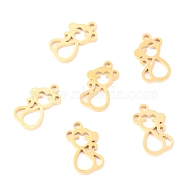 304 Stainless Steel Charms, Laser Cut, Monkey, Golden, 12x7x1.1mm, Hole: 1mm(STAS-O142-48G)