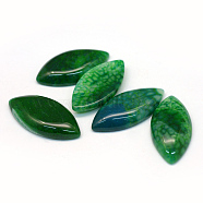 Horse Eye Dyed Natural Crackle Agate Cabochons, Green, 37~40x20~21x5~8mm(X-G-R350-06)