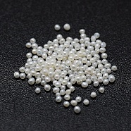 Natural Cultured Freshwater Pearl Beads, No Hole/Undrilled, Round, White, 0.8~1mm(X-PEAR-K004-47A)