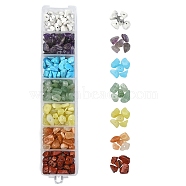 84~91G 7 Styles Chakra Natural & Synthetic Gemstone Chip Beads Strands, Mixed Dyed and Undyed, 5~8x5~8mm, Hole: 1mm, 12~13g/style(G-YW0001-30)