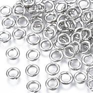 Jump Rings, Open Jump Rings, Brass, Cadmium Free & Nickel Free & Lead Free, Platinum, 5x1mm, 18 Gauge, Inner Diameter: 3mm, about 6000pcs/500g(JRC5mm-NF)