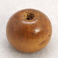 Natural Wood Beads, Round, Dyed, Saddle Brown, 16x18mm, Hole: 4mm, about 600pcs/1000g(W02KQ0C5)