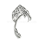 316 Surgical Stainless Steel Cuff Earrings, Fairy Ears, Right, Antique Silver, 64x41mm(EJEW-E300-05AS-02A)