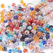 Glass Seed Beads, Mixed Style, Round, Mixed Color, 4x3mm, Hole: 1mm, about 2222pcs/200g(X-SEED-XCP0001-04C)