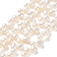 Natural Cultured Freshwater Pearl Beads Strands, Grade 6A+, Rice, PeachPuff, 6~8x5~6x5mm, Hole: 0.5mm, about 78~80pcs/strand, 14.06~14.37 inch(35.7~36.5cm)(PEAR-J007-64)
