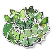 Butterfly 50Pcs Paper Scrapbook Stickers, for DIY Album Scrapbook, Diary Decoration, Green, 30~67x39~79x0.2mm(DIY-I114-01D)