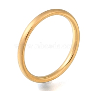 Ion Plating(IP) 304 Stainless Steel Finger Rings for Women, Real 18K Gold Plated, 2mm, US Size 7 1/4(17.5mm)(RJEW-B066-13G-01)