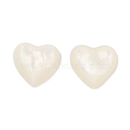 Opaque Resin Decoden Cabochons, Heart, White, 11.5x12x3.5mm(CRES-I036-16C)