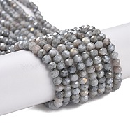 Faceted Electroplated Glass Beads Strands, AB Color Plated, Rondelle, Gray, 4x3mm, Hole: 0.9mm, about 112pcs/strand, 16.14''(41cm)(X-GLAA-C023-02-C11)