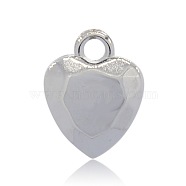 CCB Plastic Heart Pendants, Faceted, Platinum, 20x15x5mm, Hole: 3mm(CCB-J027-67P)