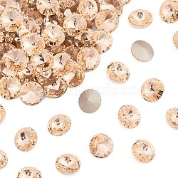 Preciosa&reg MAXIMA Crystal Round Stones, Czech Crystal, Bicone(436 11 177 Rivoli), Dura Foiling, 90300 Light Peach, SS39(8.15~8.4mm)(X-PRC-RASS39-90300)