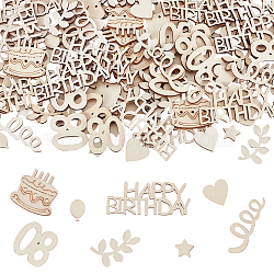 1 Set Unfinished Wood Confetti Table Decoration, for Birthday Party Decor, Mixed Shape, Bisque, 11~40x11~67x2.3~2.5mm, 120pcs/set(WOOD-SP0001-98)