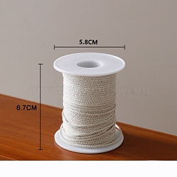 Cotton & Paper Candle Wicks, Unbleached Smokeless Candle Wicks, Beige, Spool: 5.8x6.7cm, 50m/roll(PW-WG83617-06)