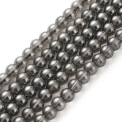 Electroplated Synthetic Quartz Crystal Beads Strands, Round, Gray Plated, 6mm, Hole: 1mm, about 64~67pcs/strand, 15.35''~15.95''(39~40.5cm)(G-Z038-B02-01PL-1)