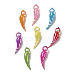 Plating Opaque Acrylic Pendants, AB Color, Pepper, Mixed Color, 23.5x8x5mm, Hole: 2.7mm, 2272pcs/500g(OACR-E039-55)