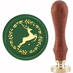 Brass Wax Seal Stamp with Handle, for DIY Scrapbooking, Reindeer Pattern, 3.5x1.18 inch(8.9x3cm)(AJEW-WH0184-0652)