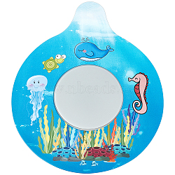 Silicone Sink Plug, Flat Round, Ocean Themed Pattern, 155x130x6mm, Inner Diameter: 55.5mm(AJEW-WH0239-63C)