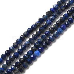 Natural Lapis Lazuli Beads Strands, Faceted, Round, 3mm, Hole: 0.8mm(G-K020-3mm-23)