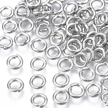 Jump Rings, Open Jump Rings, Brass, Cadmium Free & Nickel Free & Lead Free, Platinum, 5x1mm, 18 Gauge, Inner Diameter: 3mm, about 6000pcs/500g