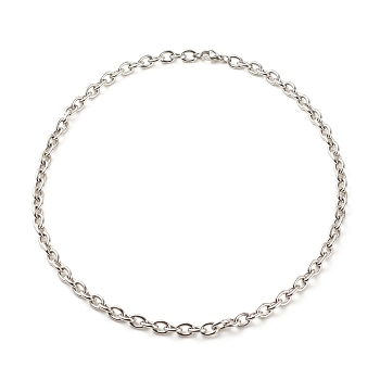 304 Stainless Steel Cable Chains Necklace for Men Women, Stainless Steel Color, 17.72 inch(45cm)