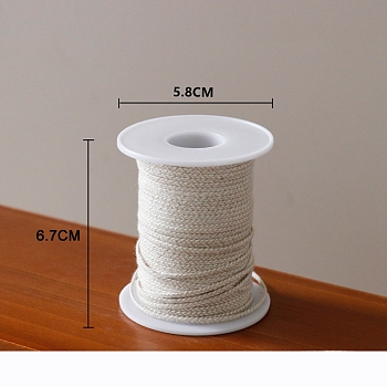 Cotton & Paper Candle Wicks, Unbleached Smokeless Candle Wicks, Beige, Spool: 5.8x6.7cm, 50m/roll