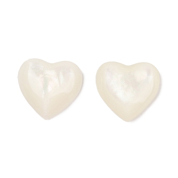 Opaque Resin Decoden Cabochons, Heart, White, 11.5x12x3.5mm