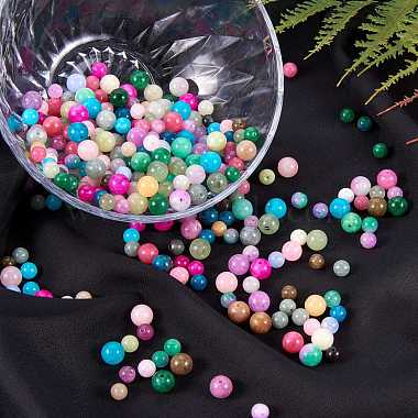 225Pcs 15 Style Dyed Natural White Jade Round Beads(G-SZ0001-07)-5
