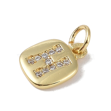 Rack Plating Brass Micro Pave CLear Cubic Zirconia Charms(KK-E110-14G-H)-2