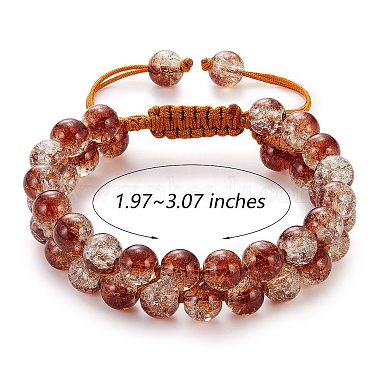 bracelet de perles tressées en verre rond étincelant(BJEW-SW00082-09)-2