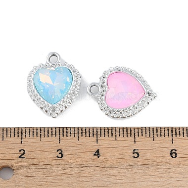 UV Plating Alloy with Mixed Color Glass Rhinestone Pendants(FIND-M018-36P)-3