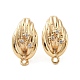 Boucles d'oreilles en laiton avec zircone cubique transparente.(KK-G491-57C-G)-1