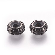 304 Stainless Steel Spacer Beads, Rondelle, Gunmetal, 9.5x4mm, Hole: 3mm(STAS-P237-38B)