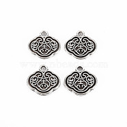 Tibetan Style Alloy Charms, Cadmium Free & Lead Free, Cloud, Antique Silver, 12.5x13x1.5mm, Hole: 1.4mm, about 1305pcs/1000g(TIBE-S320-210AS)
