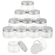 ARRICRAFT 12Pcs PET Plastic Cream Jar, Refillable Lotion Containers, Travel Gel Container, with Aluminum Ribbed Cap, Column, Clear, 71x49.5mm, Capacity: 120ml(4.06fl. oz)(CON-AR0001-12)