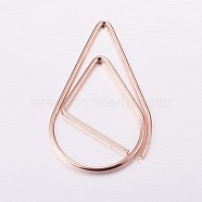 Paper Clips, Teardrop, Rose Gold, 25x15mm(TOOL-WH0019-07B)
