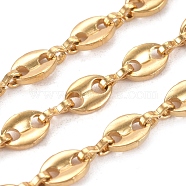 3.28 Feet Vacuum Plating 304 Stainless Steel Coffee Bean Chains, Unwelded, Golden, Links: 6x3x1mm and 7.5x5x1.5mm(X-CHS-G011-14G)