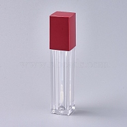 Empty Lip Gloss Bottles, with Lip Brush and Lid, Refillable Lipgloss Bottles, for DIY Lip Glaze Lip Oil, Red, 9.4x1.9x2cm, Capacity: 4ml(MRMJ-WH0060-10B)