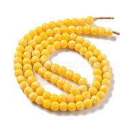 Handmade Nepalese Lampwork Beads, Round, Gold, 7x6.5mm, Hole: 1.5mm, about 103pcs/strand, 25.71''(65.3cm)(LAMP-Z008-03A)