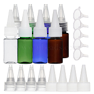 Plastic Glue Bottles Sets, with Transparent Plastic Funnel Hopper, Mixed Color, 7.9cm, Capacity: 10ml, 16pcs/set(DIY-BC0002-48)