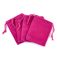 Rectangle Velvet Pouches, Gift Bags, Camellia, 9x7cm(TP-R002-7x9-05)