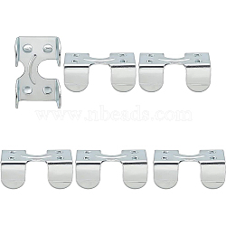 6Pcs Iron Heavy Duty Double Rope Clamps, Rectangle, Platinum, 39x25x16mm(FIND-BC0003-57)