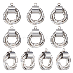 10Pcs 304 Stainless Steel Pendants, Tricyclic, Stainless Steel Color, 20x16x7mm, Hole: 1.8mm(STAS-UN0046-55)