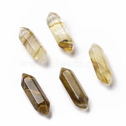 Watermelon Stone Glass Beads, No Hole, Faceted, Bullet, Olive, 22~23x6x6mm(G-K330-19G)