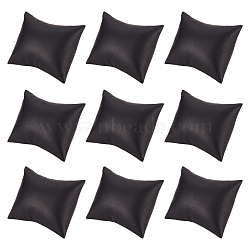 Imitation Leather Bracelet/Watch Pillow Jewelry Displays, Black, 8.8x7.5x4.8cm(BDIS-WH0003-02)