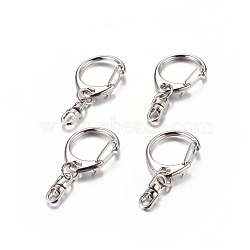 Iron Keychain Clasp Findings, Snap Clasps, teardrop, Platinum, about 22mm wide, 47mm long(X-E546-1)