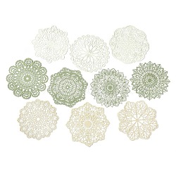 10Pcs 10 Styles Vintage Lace Cut Scrapbook Paper Pads, Hollow Paper Sheets for DIY Scrapbooking, Greeting Card Making, Flower, 100~105x100x0.1mm, 1pc/style(DIY-G118-04D)