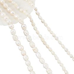 4Strands 2 Styles Natural Cultured Freshwater Pearl Beads Strands, Rice, Seashell Color, 5~11.5x5~8.5mm, Hole: 0.7~0.8mm,  2 strands/style(PEAR-NB0001-64)